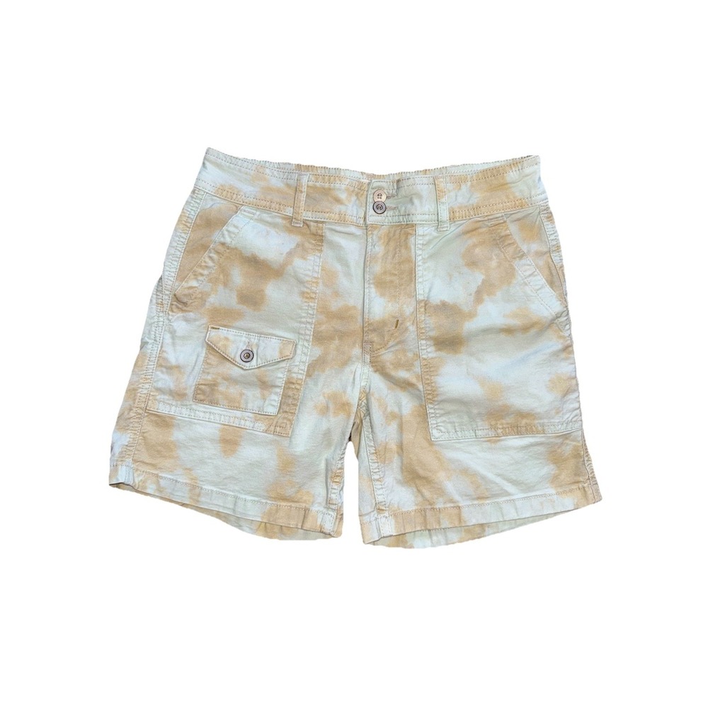 Anthropologie the Wanderer Utility Shorts Tan & Blue Tye Dye Womens Waist Sz 27